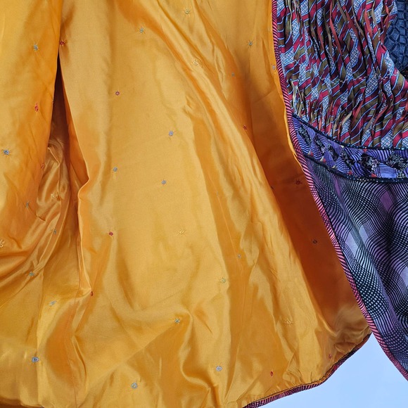 Vintage Cardigan Multicolor Patchworks Lagenlook Art to Wear Open Front Size L - Picture 4 of 5